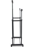 Телескопічна стійка-вішалка для зберігання одягу та взуття Double Pole Clothes Horse підлогова пересувна стійка, подвійна вішалка на коліщатках