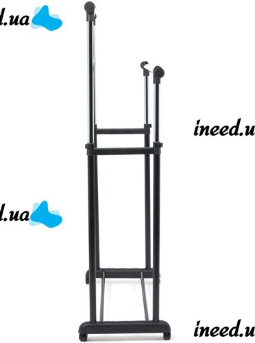 Телескопічна стійка-вішалка для зберігання одягу та взуття Double Pole Clothes Horse підлогова пересувна стійка, подвійна вішалка на коліщатках
