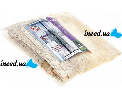 Антимоскитная сетка на магнитах Magic Mesh Beige 90Х210 см раздвижная магнитная москитная штора от насекомых комаров, мух на дверь Бежевая Меджик Меш