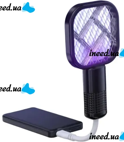 Электрический USB уничтожитель насекомых Mosquito Swatter UKC 3945 от насекомых, Лампа мухобойка комаров и мух с УФ светом от юсб Черный