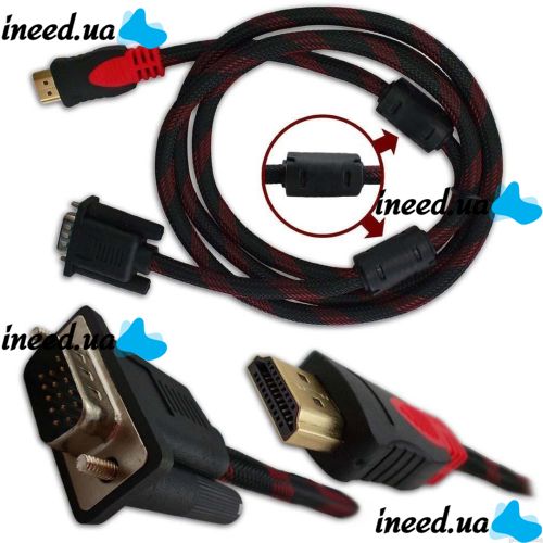 GBX HDMI-VGA High Speed Cable ( V1.4 ) 1.5M Adapter Cable Adapter hdmi vga cable adapter gold plated reinforced