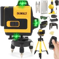 Лазерний рівень DeWalt DCLE34031N 4D 16-лінійний зелений промінь на 2 акумулятора, нівелір для вимірювання перетину ліній на 360 зі штативом в кейсі