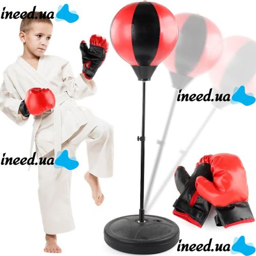 Детский боксерский набор Profi Boxing MS-0331 детская боксерская напольная груша с перчатками на регулируемой стойке для бокса 110 см 777-784A