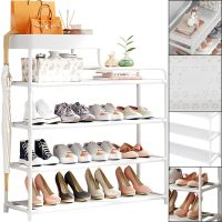 Обувница с полкой для аксессуаров Araqel Shoe Rack стеллаж органайзер для хранения обуви 60х21x78 см металлическая стойка на 5 полок в прихожую Белая