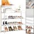 Обувница с полкой для аксессуаров Araqel Shoe Rack стеллаж органайзер для хранения обуви 60х21x78 см металлическая стойка на 5 полок в прихожую Белая
