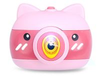 Детский генератор мыльных пузырей Свинка Bubble Camera HJ-458 в виде фотоаппарата, Игрушка фотоаппарат для пускания мыльных пузырей на батарейках