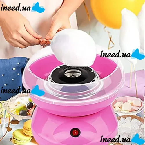 Міні апарат для солодкої вати Cotton Candy Maker GCM-520, Рожевий, Машинка для цукрової вати 500W, солодка вата для дому