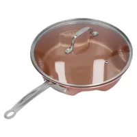 Стальная воздушная сковорода Migas Steel Air Fry Pan ML-0016 с антипригарным покрытием, Антипригарная сковородка для жарки без масла Коричневая