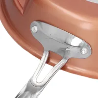Стальная воздушная сковорода Migas Steel Air Fry Pan ML-0016 с антипригарным покрытием, Антипригарная сковородка для жарки без масла Коричневая