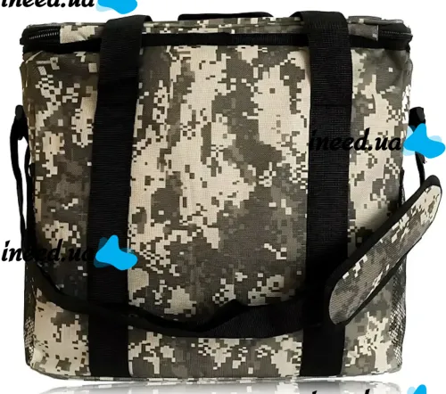 Туристическая термосумка Cooling Bag на 32 литра для продуктов напитков, Походный термо бокс холодильник 38x25x33см на плечо для пикника Пиксельный