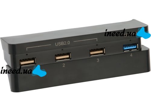 Универсальный Usb Hub Dobe PS4 Slim Концентратор на 4 порта для игровой приставки Sony Playstation, Юсб Хаб Разветвитель для периферийных устройств