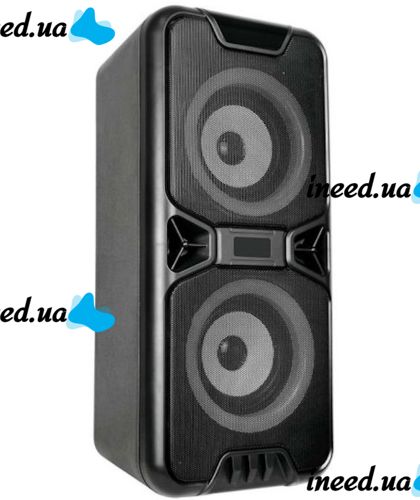 Аккумуляторная колонка динамик Bluetooth BKK B86 с LED подсветкой 20W, Беспроводная акустическая система караоке USB SD FM AUX от аккумулятора Черная