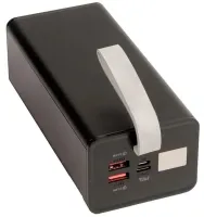 Внешний аккумулятор с быстрой зарядкой Power Bank Hoco J86 40000mAh 22.5W, Портативная батарея повербанк Хоко 18W с фонариком и ремешком Черный