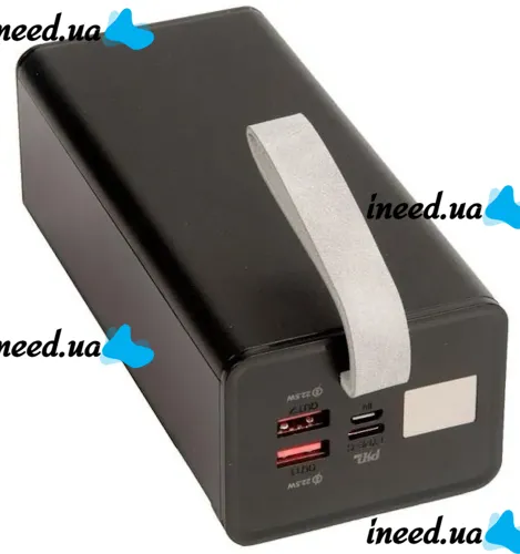 Внешний аккумулятор с быстрой зарядкой Power Bank Hoco J86 40000mAh 22.5W, Портативная батарея повербанк Хоко 18W с фонариком и ремешком Черный