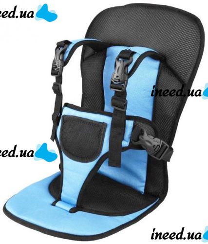 Детское бескаркасное автокресло Multi Function Car Cushion Синий, Универсальное авто кресло ребенку в машину до 25 кг, Удобное автомобильное кресло