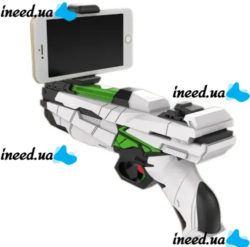 Дитячий ігровий пістолет віртуальної реальності AR GAME GUN QFG-3 з кріпленням для телефону, контролер бластер для IOS Android на батарейках Білий