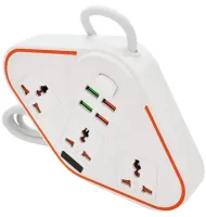 Универсальный сетевой фильтр удлинитель Anti-Static Socket Remax BKL-07 на 3 розетки 4 USB 3.4A, Электрический тройник с предохранителем PS07 Белый