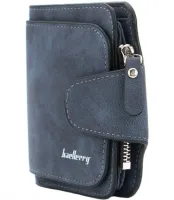 Женский замшевый кошелек Baellerry Forever Mini N 2346 Navy Blue женское мини портмоне на 10 отделений для купюр и мелочи 10.5Х11.5 см Синий
