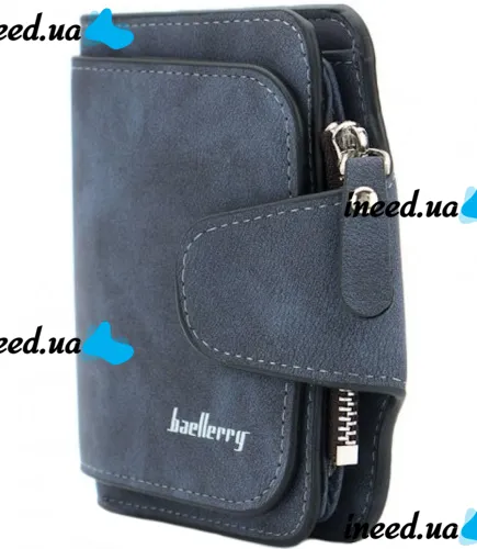Женский замшевый кошелек Baellerry Forever Mini N 2346 Navy Blue женское мини портмоне на 10 отделений для купюр и мелочи 10.5Х11.5 см Синий