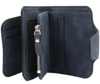 Женский замшевый кошелек Baellerry Forever Mini N 2346 Navy Blue женское мини портмоне на 10 отделений для купюр и мелочи 10.5Х11.5 см Синий