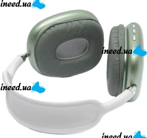 Накладные беспроводные наушники Bluetooth Macaron P9 Max с Aux, Полноразмерные блютуз стереонаушники со слотом карты памяти MicroSD, TF Card Зеленые