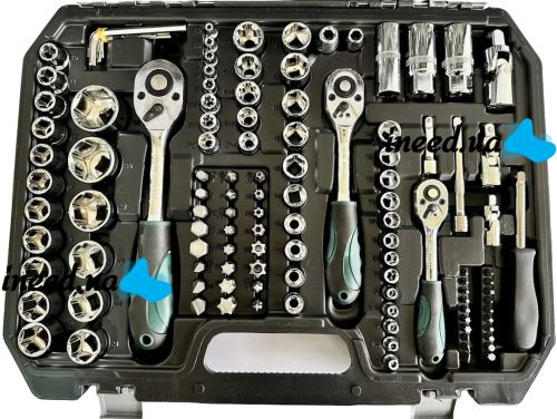 Автомобильный набор инструментов на 172 предмета Dream Car Tools ES-172 в кейсе Комплект ключей головок бит с трещоткой для машины и дома в чемодане
