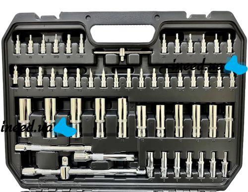 Автомобильный набор инструментов на 172 предмета Dream Car Tools ES-172 в кейсе Комплект ключей головок бит с трещоткой для машины и дома в чемодане