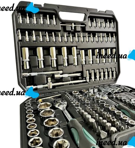 Автомобильный набор инструментов на 172 предмета Dream Car Tools ES-172 в кейсе Комплект ключей головок бит с трещоткой для машины и дома в чемодане