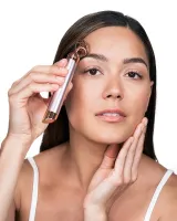Вибромассажер роллер для лица Flawless Contour массажный ролик с двумя насадками на батарейках, электрический массажер для массажа, ролик-массажер