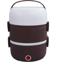 Электрический ланч бокс пароварка Electric lunch heater box 1500мл 3 секции для подогрева и приготовления еды от сети, судочек рисоварка для пищи