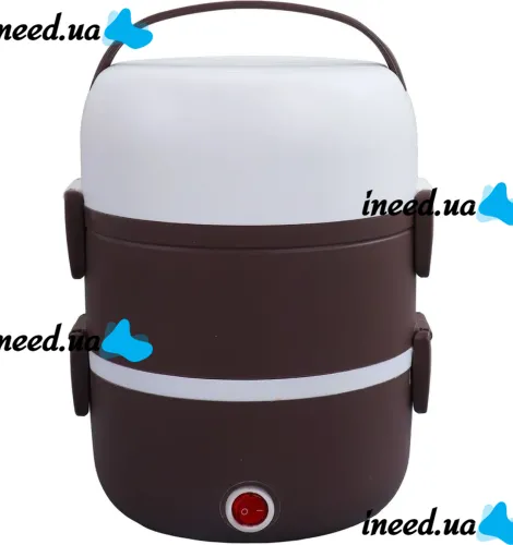 Электрический ланч бокс пароварка Electric lunch heater box 1500мл 3 секции для подогрева и приготовления еды от сети, судочек рисоварка для пищи