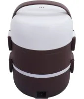 Электрический ланч бокс пароварка Electric lunch heater box 1500мл 3 секции для подогрева и приготовления еды от сети, судочек рисоварка для пищи