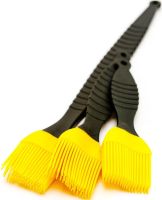 Набор кондитерских силиконовых кистей Better Brush из 3 штук с пластиковой ручкой для смазывания еды, выпечки, кулинарные кисточки для кухни Желтые
