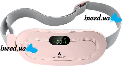 KKS MYQ-302 Wireless Massage Belt for Menstrual Pain Relief, Cordless Massager Warming Pad 3 Modes for Period Cramps Pink