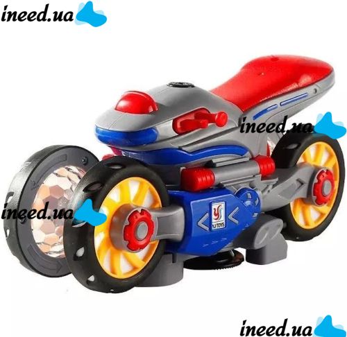 Интерактивная детская игрушка Мотоцикл трансформер YJToys YJ388-6 с музыкальными эффектами, Игрушечный музыкальный квадроцикл от батареек для детей
