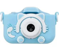 Детский цифровой фотоаппарат Smart kids Kitty XO XJ01 с селфи камерой и видео съемкой 600mAh, Камера Котик 2" с встроенными играми для детей Синий