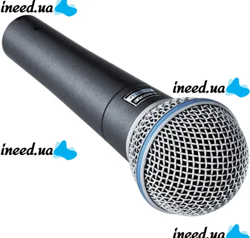 Динамический проводной микрофон Shure Beta 58A ручной для пения, Вокальный шнуровой микрофон Шур для записи голоса и караоке с чехлом Черный