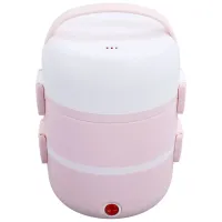 Электрический ланч бокс пароварка Electric lunch heater box 1500мл 3 секции для подогрева и приготовления еды от сети, судочек рисоварка для пищи