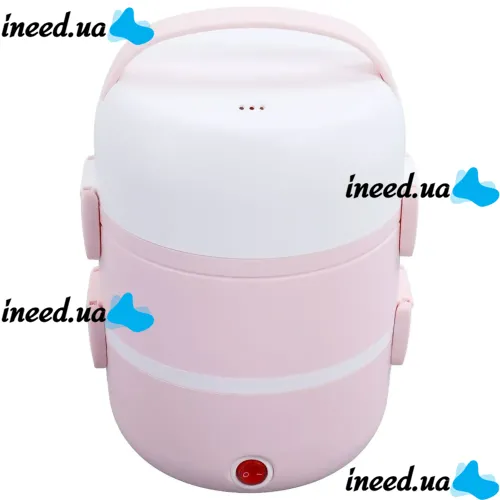 Электрический ланч бокс пароварка Electric lunch heater box 1500мл 3 секции для подогрева и приготовления еды от сети, судочек рисоварка для пищи