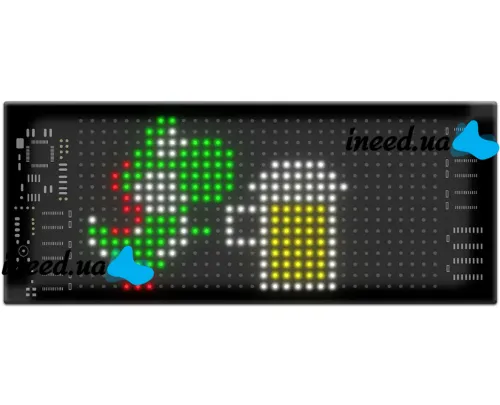 Гибкий экран Matrix Panel JTPD-03-011 7х17.3 см 16х32 LED светодиодная рекламная RGB лента в авто, бегущая строка с пультом и Bluetooth WiFi