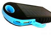Портативное зарядное устройство Power Bank Solar Charger 50000 mAh c Led фонариком и карабином на солнечной батарее, внешний аккумулятор 2, павербанк