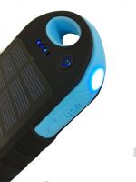 Портативное зарядное устройство Power Bank Solar Charger 50000 mAh c Led фонариком и карабином на солнечной батарее, внешний аккумулятор 2, павербанк
