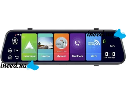 Автомобильный видеорегистратор зеркало DVR MR-810 10" дюймов с камерой заднего вида, сенсорным дисплеем Full HD  Авторегистратор V4 Android 2 камеры