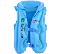 Детский надувной жилет Swim Vest BT-IG-0005 спасательный для плавания с подголовником от 3 до 14 лет, Надувная защитная жилетка S, M, L для детей