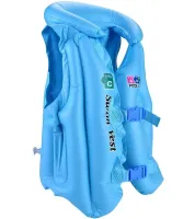 Детский надувной жилет Swim Vest BT-IG-0005 спасательный для плавания с подголовником от 3 до 14 лет, Надувная защитная жилетка S, M, L для детей