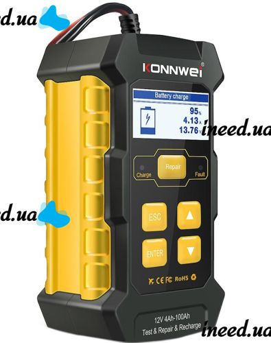 Автоматическое зарядное устройство тестер Konnwei KW510 для зарядки тестирования автомобильных аккумуляторов 4-100Ah анализатор всех типов АКБ