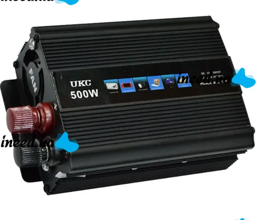 Автомобильный инвертор UKC AC/DC 12V-220V 500W, авто преобразователь тока 12В 220В 500Вт (12V 220V)