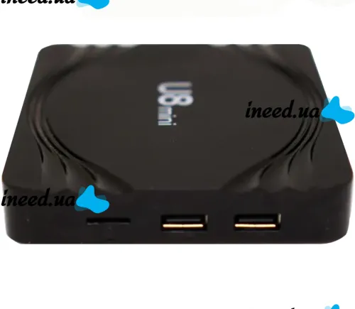 Смарт приставка Smart TV Box U8 Mini 4Gb/32GB Android с пультом, ТВ медиаплеер 4K Андроид со встроенным Wi-Fi модулем для телевизора Черная