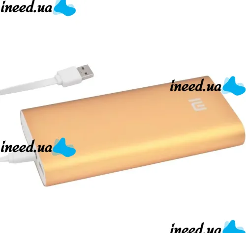 Портативное зарядное устройство Xiaomi MI Power Bank 20800 mAh внешний аккумулятор, зарядка для телефона IOS Android повербанк 2.1А USB Золотой