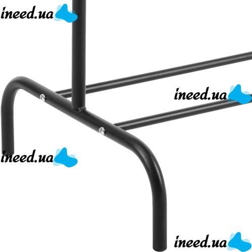 Двойная стойка вешалка Double Floor Hanger 162х130 см для одежды и полкой для обуви, напольная стойка-вешалка со штангой на ножках до 30 кг Черная